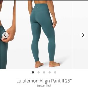 EUC lululemon aligns, desert real, 25", size 8